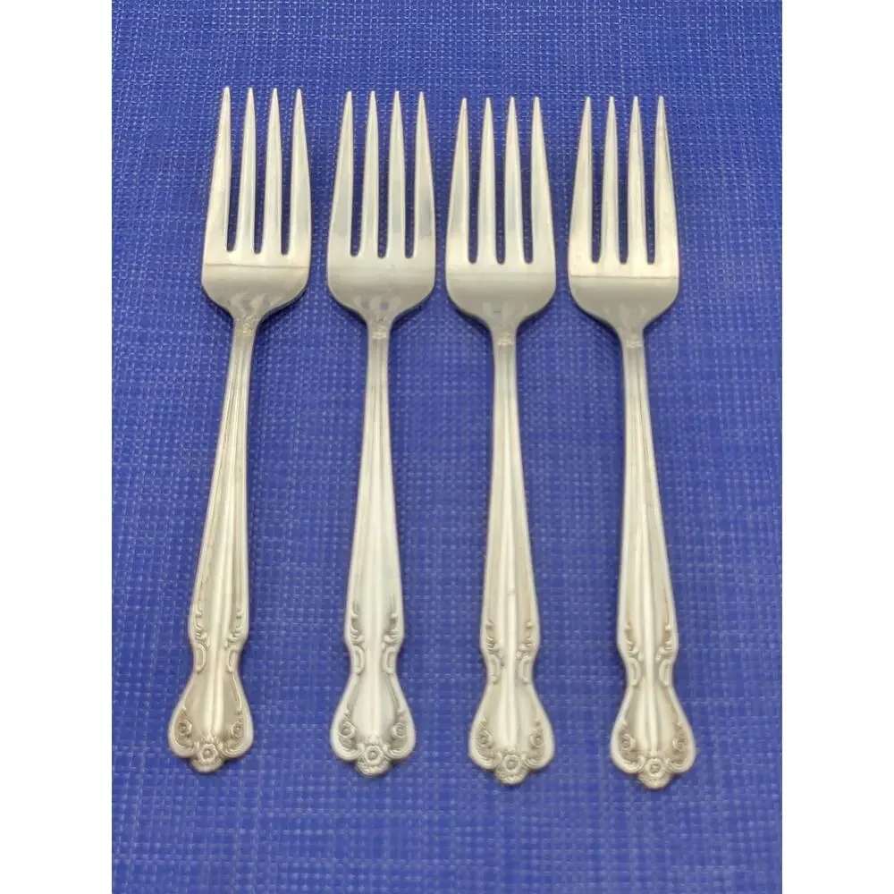Rogers Brothers Daybreak Elegant Lady Set of 4 Salad Forks Reinforced Plate IS